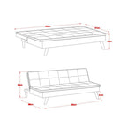Divano letto Lunaria 3 posti colore crema design moderno 182x88x80H