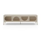Porta TV in metallo Tayra con 4 ante reticolate crema 180x35x50H - Stile moderno e anima industrial