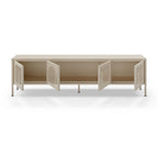 Porta TV in metallo Tayra con 4 ante reticolate crema 180x35x50H - Stile moderno e anima industrial