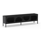 Porta TV in metallo Tayra con 4 ante reticolate nero 180x35x50H - Stile moderno e anima industrial