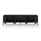 Porta TV in metallo Tayra con 4 ante reticolate nero 180x35x50H - Stile moderno e anima industrial