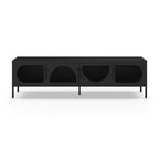 Porta TV in metallo Tayra con 4 ante reticolate nero 180x35x50H - Stile moderno e anima industrial