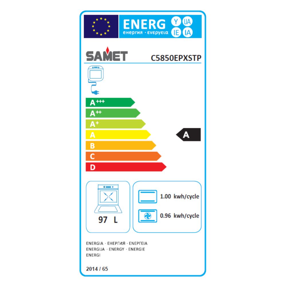 Cuisinière à gaz Stromboli 80x55 avec four et gril électriques Inox Classe A Samet