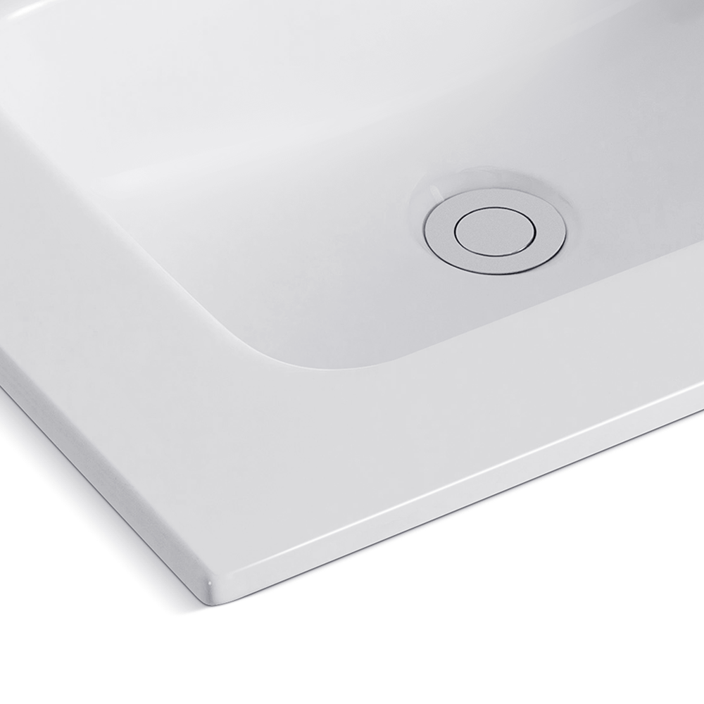 Lavabo consolle da appoggio 61x36.5 cm in ceramica bianco lucido LAV9060ES