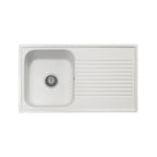 Lavello vasca singola reversibile con gocciolatoio 86x50 cm bianco Samet