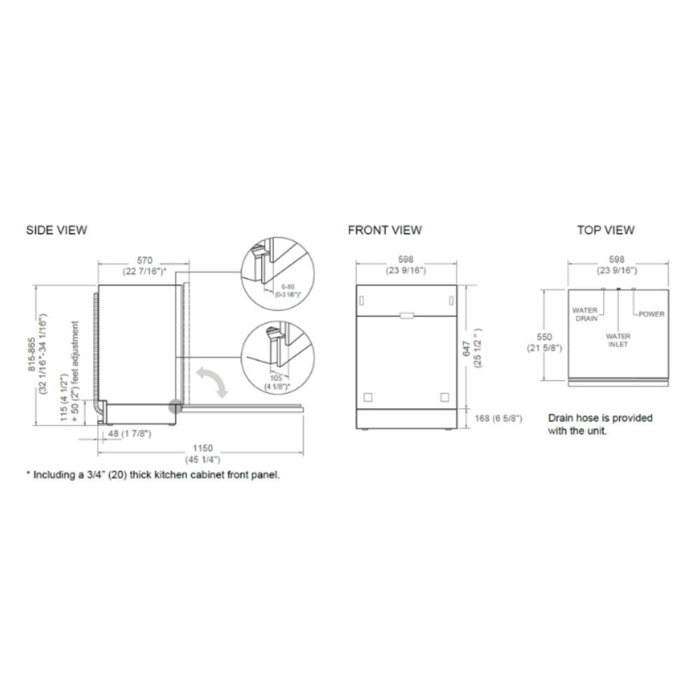 Lavastoviglie incasso a scomparsa totale Bertazzoni DW60S2IEPDV 12 coperti classe E