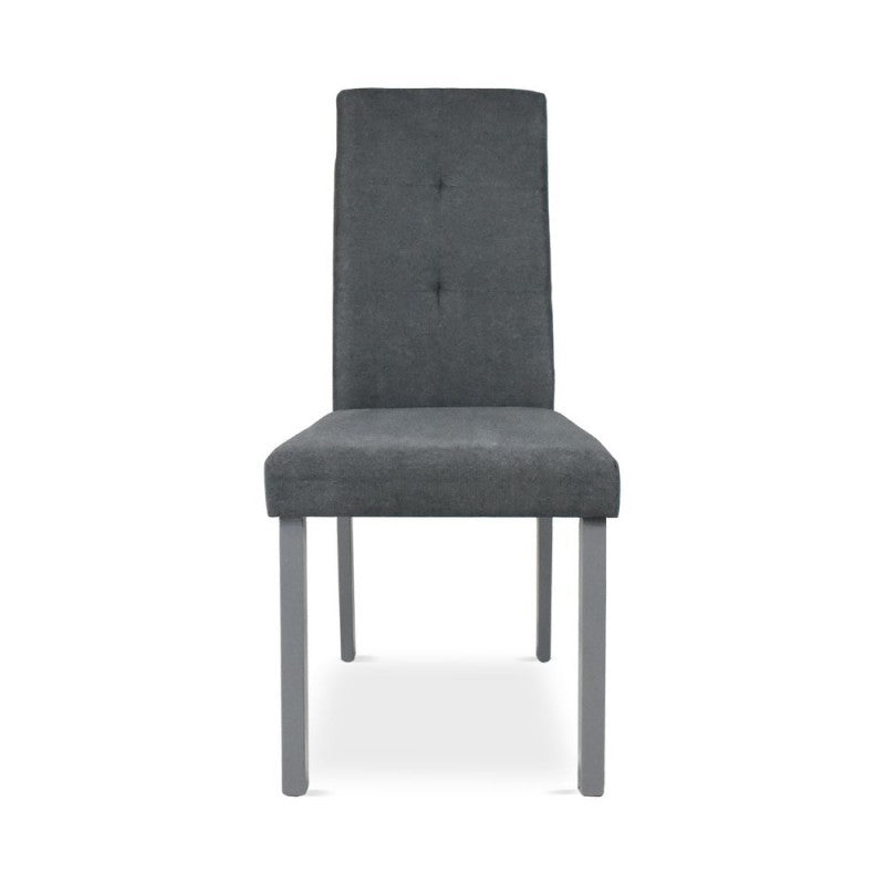 Lot de 2 Chaises rembourrées avec structure en bois et tissu gris - Eric