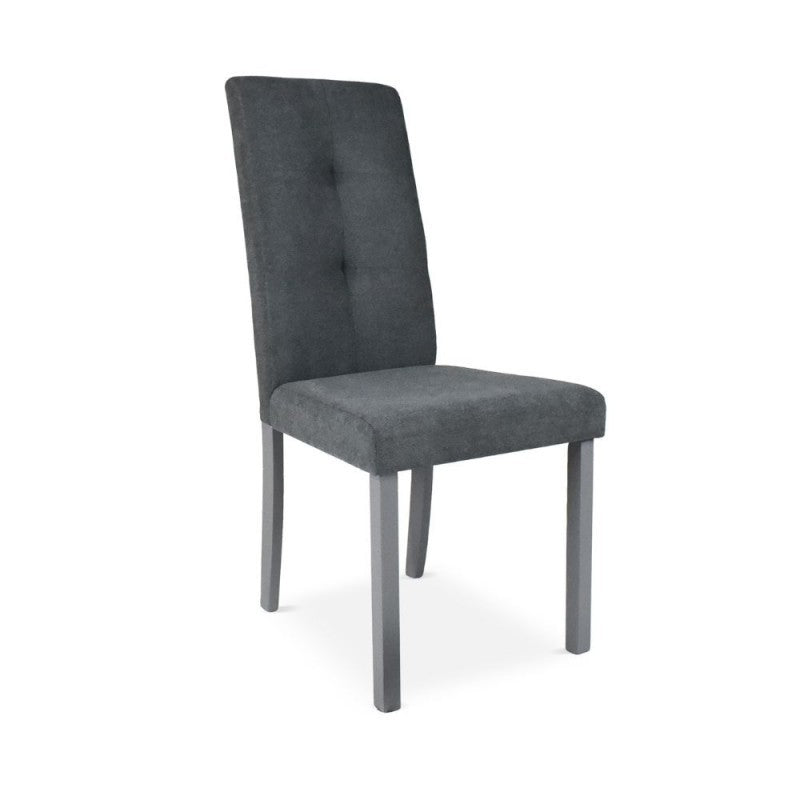 Lot de 2 Chaises rembourrées avec structure en bois et tissu gris - Eric
