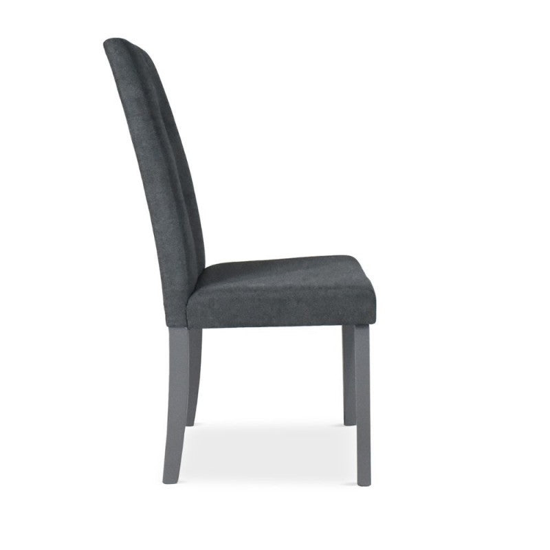 Lot de 2 Chaises rembourrées avec structure en bois et tissu gris - Eric