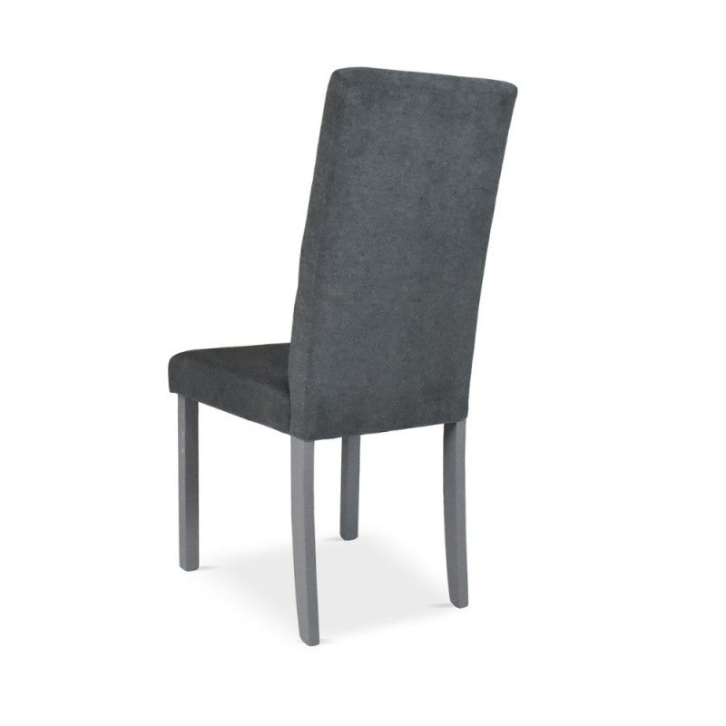 Lot de 2 Chaises rembourrées avec structure en bois et tissu gris - Eric