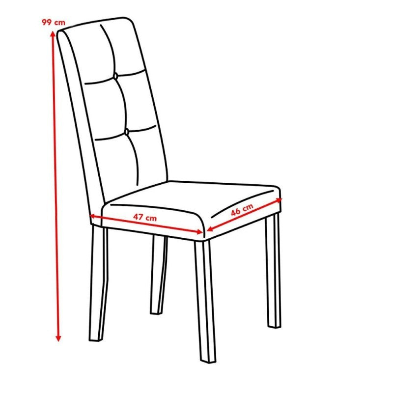 Lot de 2 Chaises rembourrées avec structure en bois et tissu gris - Eric