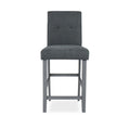 Tabouret en bois avec revêtement en tissu gris - Alex