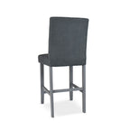 Tabouret en bois avec revêtement en tissu gris - Alex