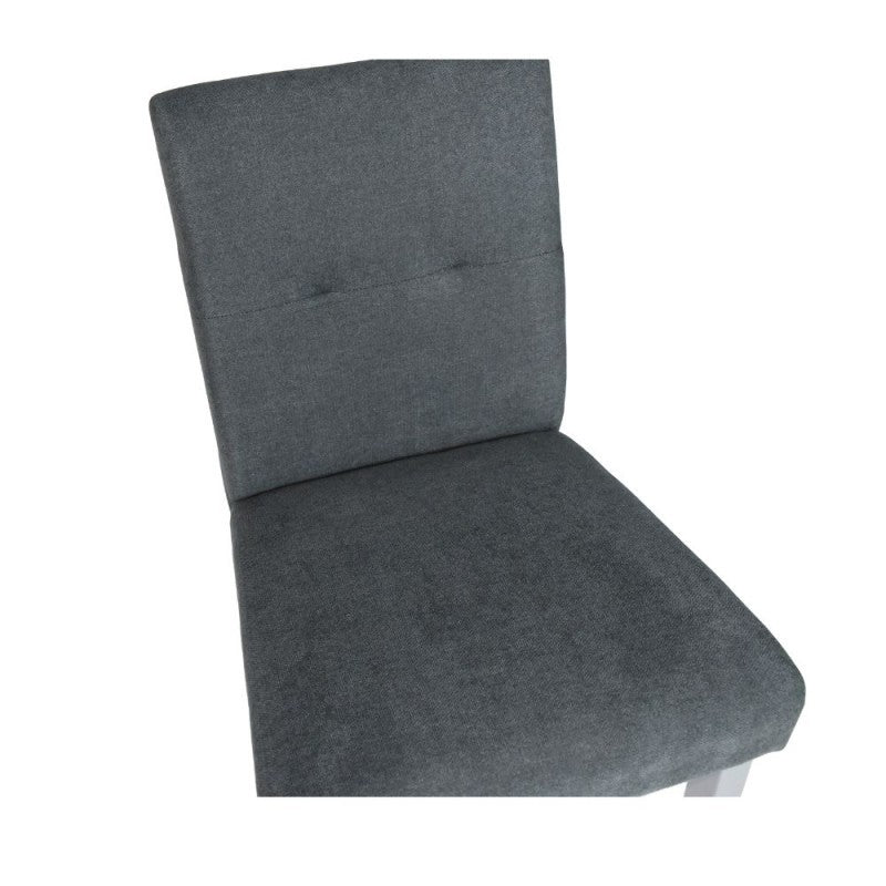 Tabouret en bois avec revêtement en tissu gris - Alex