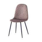 Lot de 4 chaises rembourrées Bretta avec dossier capitonné en velours taupe