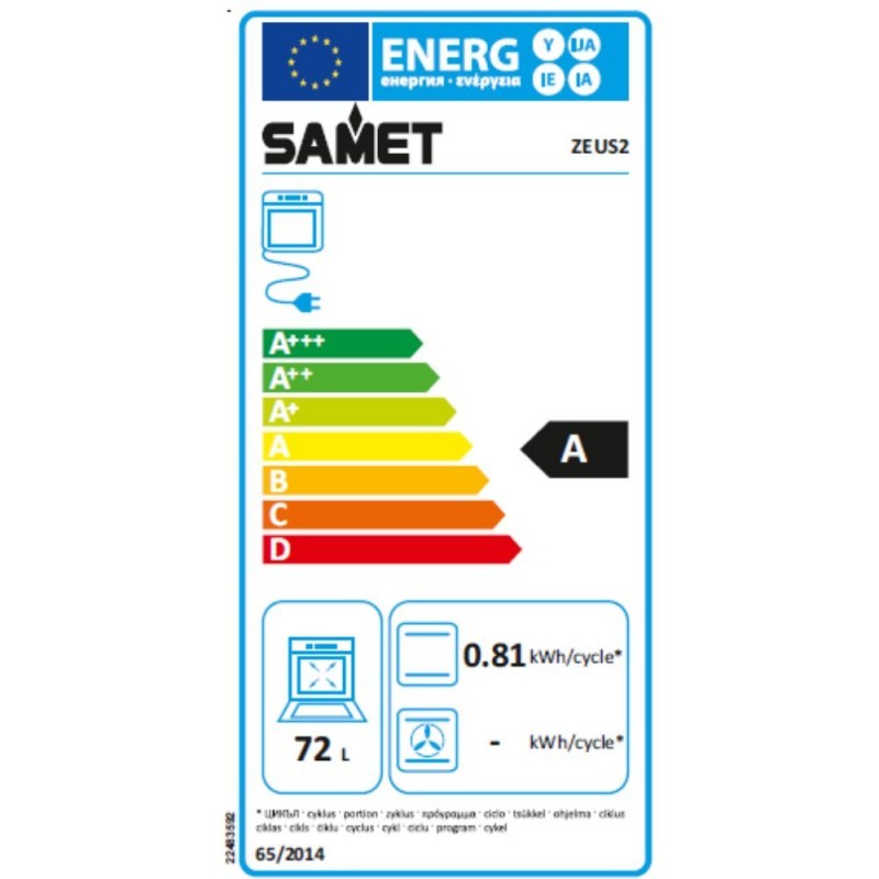 Forno elettrico multifunzione Zeus2 classe A nero Samet