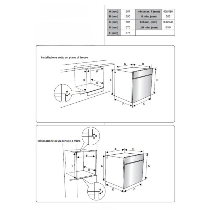 Forno elettrico multifunzione Zeus2 classe A nero Samet