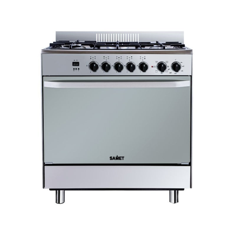 Cucina a gas Stromboli 80x55 con forno e grill elettrici Inox Classe A Samet