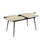 Tavolo allungabile effetto marmo travertino beige con gambe nere 145x80x75H allungabile a 185 Yense