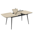 Tavolo allungabile effetto marmo travertino beige con gambe nere 145x80x75H allungabile a 185 Yense
