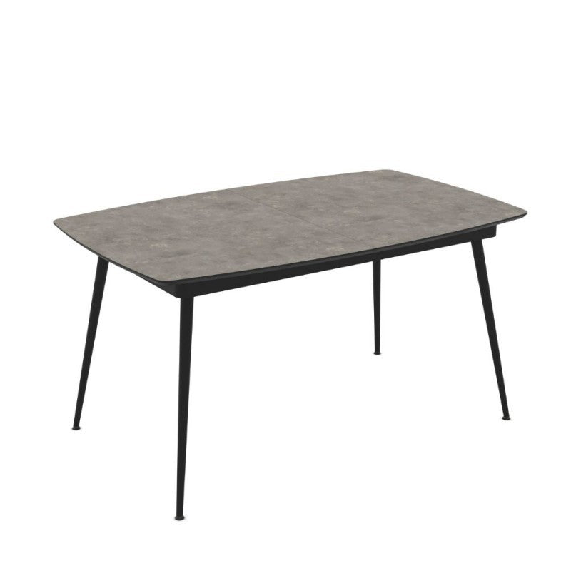 Tavolo allungabile colore cemento con gambe nere 145x80x75H allungabile a 185 Yense