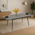 Tavolo allungabile colore cemento con gambe nere 145x80x75H allungabile a 185 Yense