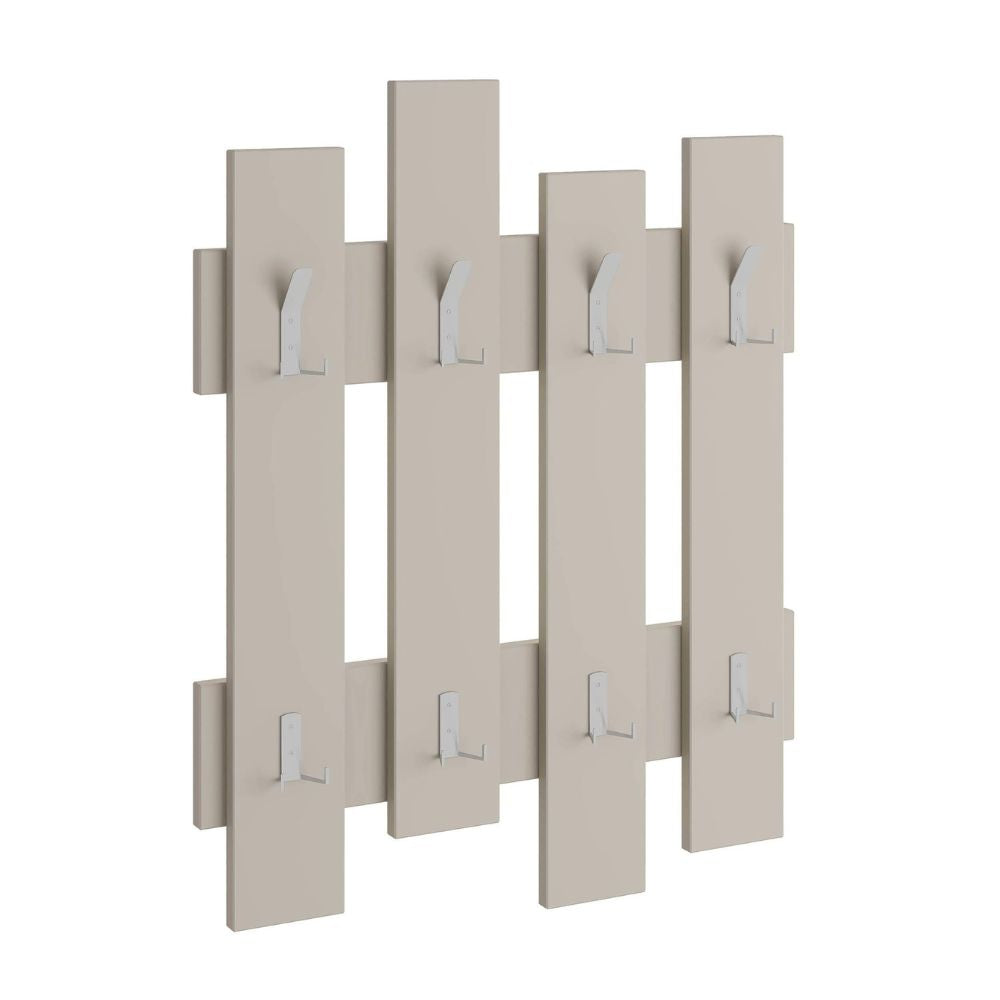 Appendiabiti a muro 8 ganci colore sandstone Wave
