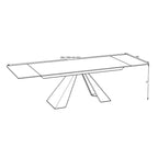 Tavolo allungabile piano in ceramica effetto marmo bianco e gambe in metallo nero 180x90x77H Monza