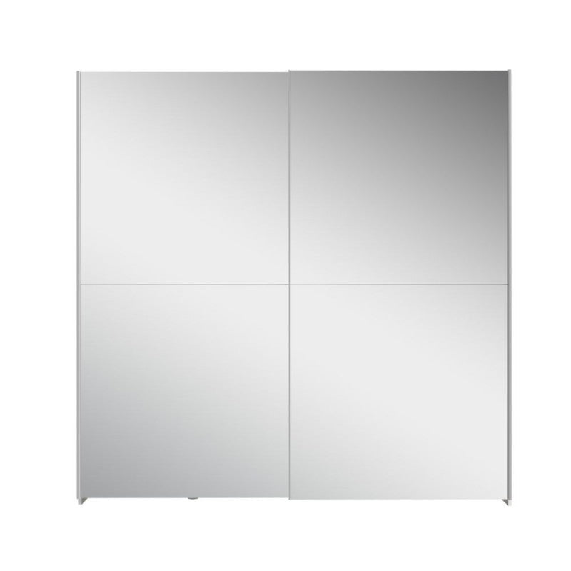 Armadio 2 ante scorrevoli a specchio 190x61x190.5H colore bianco Elio