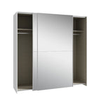 Armadio 2 ante scorrevoli a specchio 190x61x190.5H colore bianco Elio