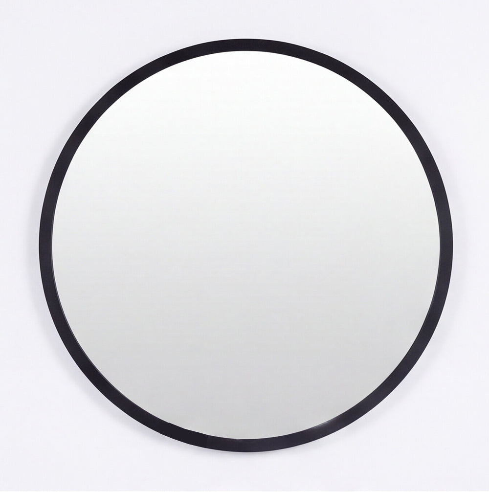 Specchio decorativo rotondo da parete 60x60 cm con cornice nera MR005