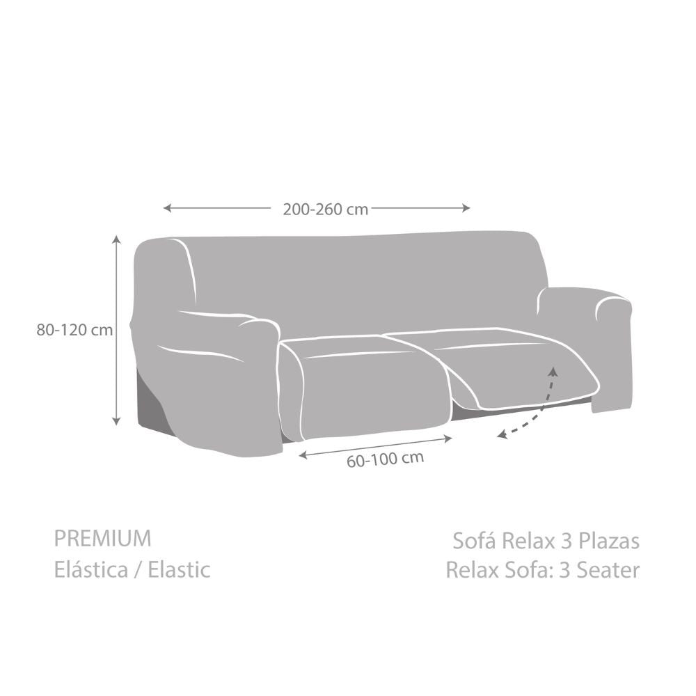Housse de canapé 200-260 cm pour fauteuil inclinable trois places couleur gris - Jaz