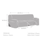 Housse de canapé 200-260 cm pour fauteuil inclinable trois places couleur gris - Jaz