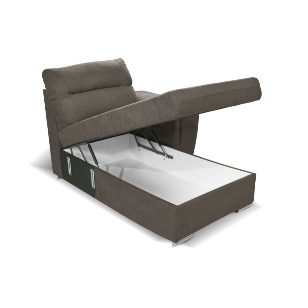 Divano angolare con letto e 2 contenitori colore khaki - Indaol