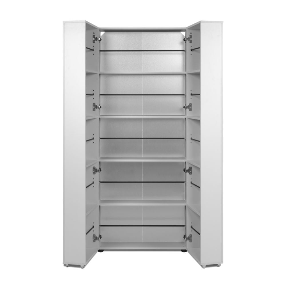 Scarpiera a 2 ante con scomparti colore bianco 74x181H cm - Magika