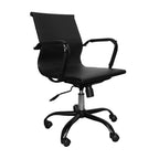 Poltrona ufficio con schienale ergonomico e ruote colore nero H91 Nuvia