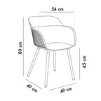 4 Stühle aus Polypropylen in Zementgrau – Shell-P