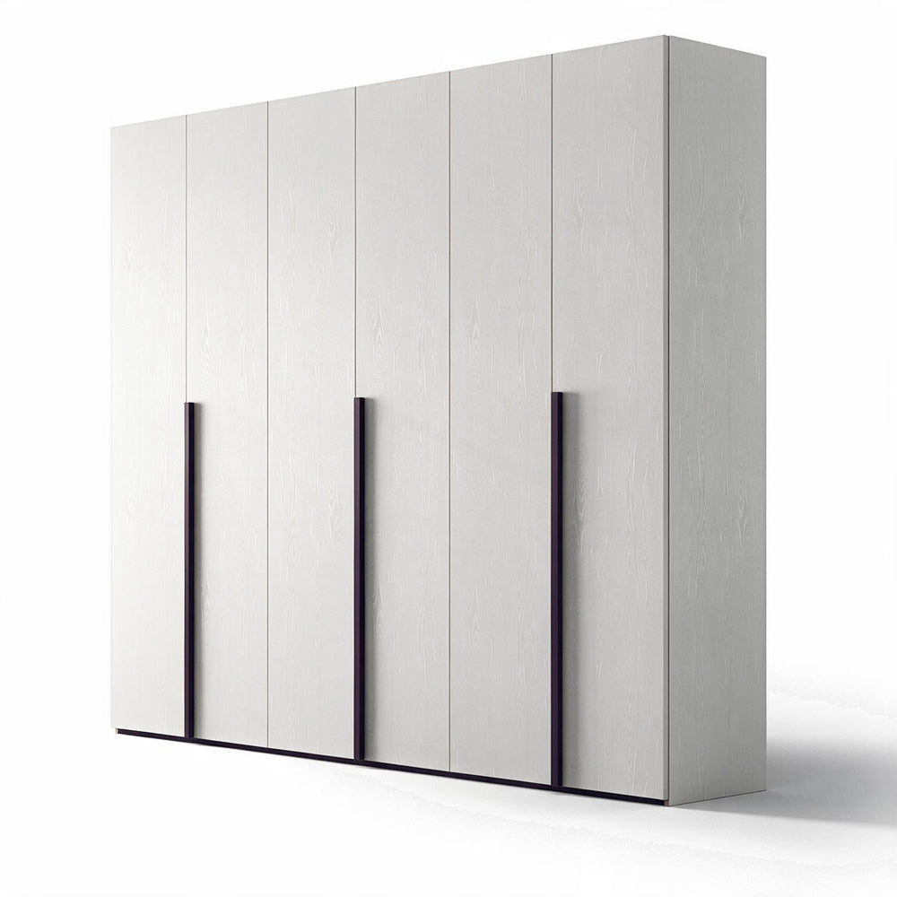 Armadio 6 ante battenti bianco portland e maniglie nero opaco 276x250H cm - Coco