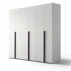Armadio 6 ante battenti bianco portland e maniglie nero opaco 276x250H cm - Coco
