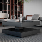 Tavolino da salotto con doppio piano quadrato girevole antracite 67x67 cm Monolith