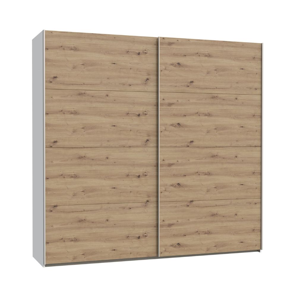 Armadio 2 ante scorrevoli rovere e bianco 170x61x210.5H Elio