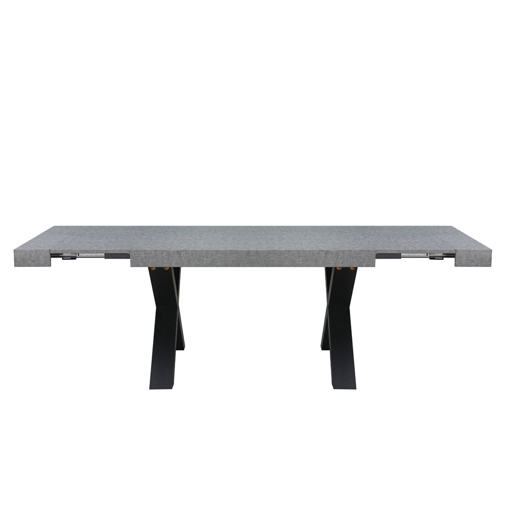 Tavolo allungabile da 160 a 240 cm effetto cemento con gambe nere Cindy Gondar