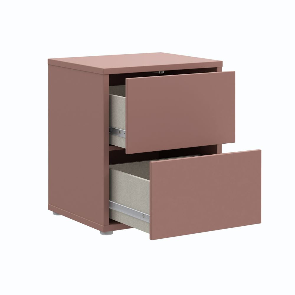 Comodino 2 cassetti colore terracotta 50x41.5x57.5H Medea