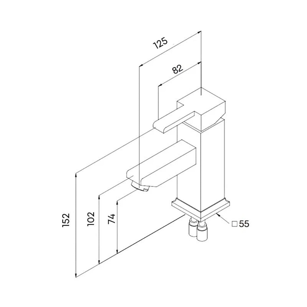 Mitigeur lavabo de salle de bain en laiton finition chromée - Quadra