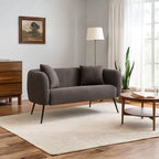 Divano 2 posti in tessuto grigio mouse con piedi neri 141x70x74H Nuvia