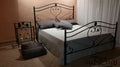 Letto matrimoniale in ferro battuto colore nero oro - Ginestra