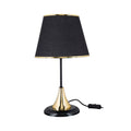 Lampada da tavolo Aden in metallo e paralume tessuto colore nero