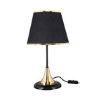 Lampada da tavolo Aden in metallo e paralume tessuto colore nero