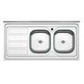 Lavello cucina da appoggio due vasche con gocciolatoio sinistro 120x60 cm - Samet SA46SX