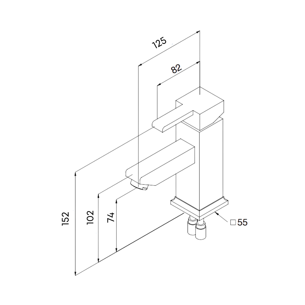 Miscelatore bagno Quadra lavabo cromato